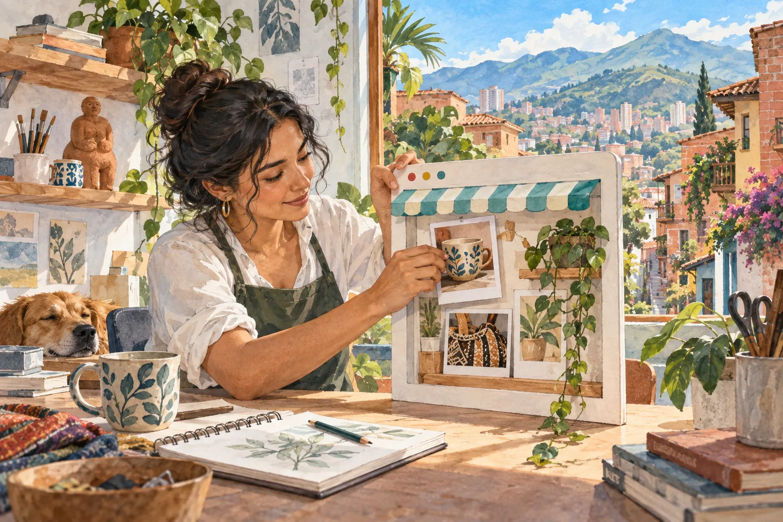 An entrepreneur builds a digital window onto a Colombian neighborhood from her studio.