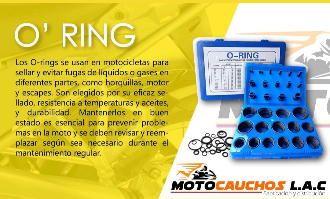 Caja de O-rings milimétrica para motocicleta