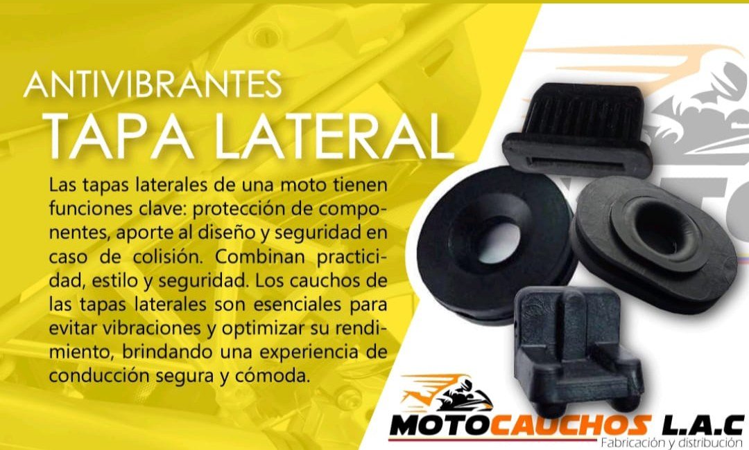 Cauchos antivibrantes para tapa lateral de moto