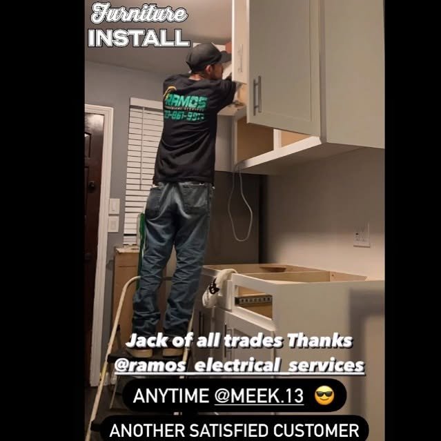Kitchen cabinet install, El Sereno — Ramos Electrical Services