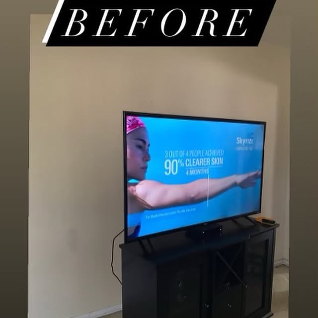 TV wall — before — Ramos Electrical Services